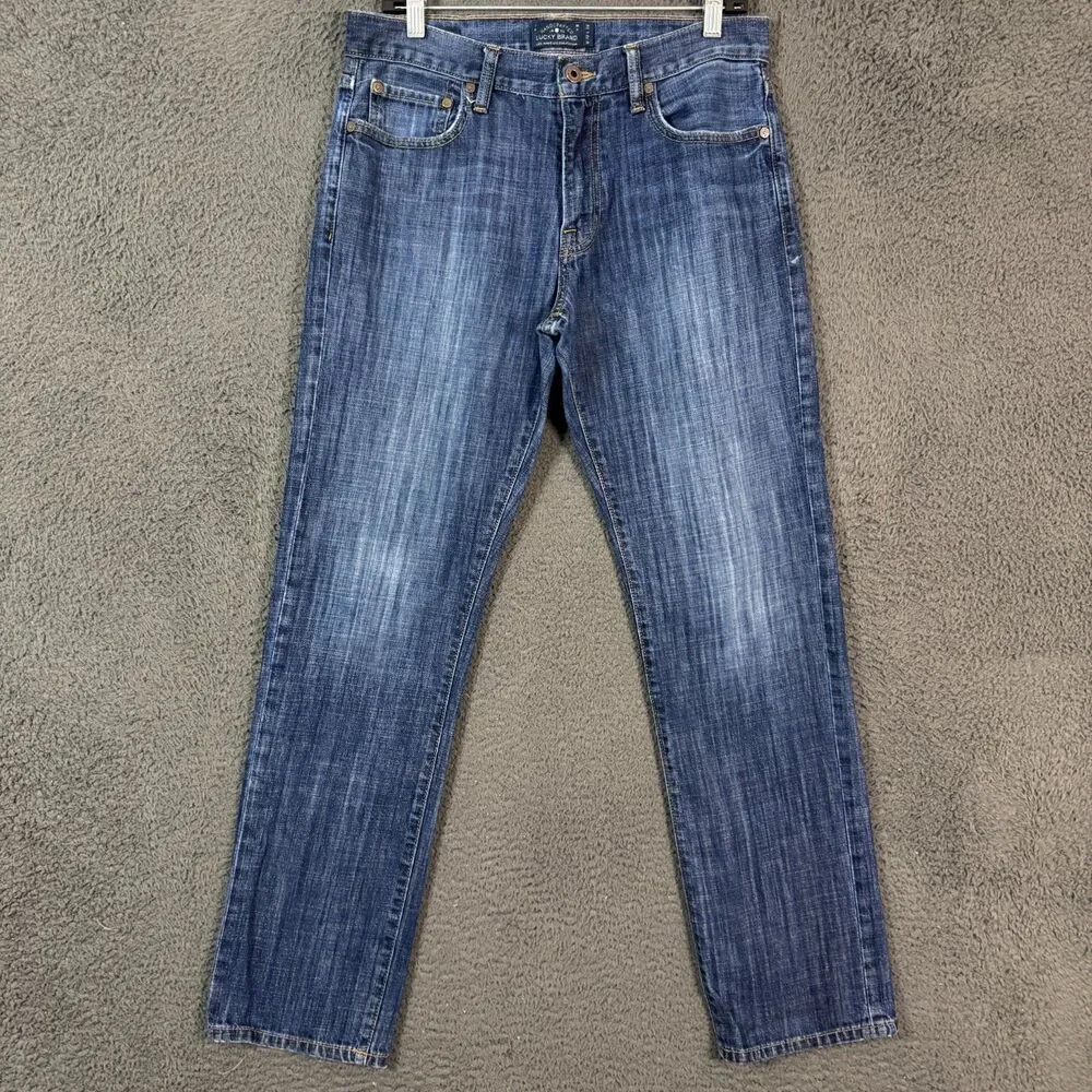 Lucky Brand Jeans Mens 32x32 Blue 221 Original Straight Fit Dark Wash Denim Pant